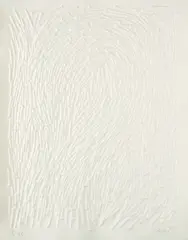 Günther Uecker, Strömung III, 2005, Prägedruck auf Bütten