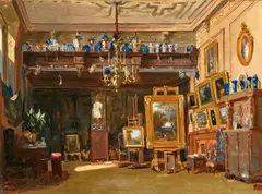 Alfred de Knyff, Das Atelier des Künstlers, Öl auf Leinwand