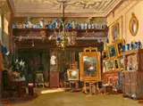 Alfred de Knyff, Das Atelier des Künstlers, Öl auf Leinwand