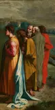 Italienische Schule, Christus erscheint den Aposteln, Öl auf Leinwand