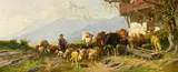 Christian Mali, Heimkehr der Herde, 1878, Öl auf Leinwand