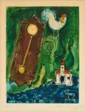 Marc Chagall, L'Horloge, 1956, Farbradierung auf BFK RIVES (Wasserzeichen)