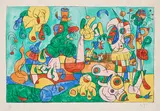 Aus: Ubu Roi by Joan Miró, 1966, Farblithografie auf Arches (Wasserzeichen), sold Jan 2025