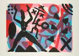 A. R. Penck, Ohne Titel, Farbradierung auf Bütten