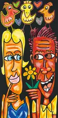 James Rizzi, "Mary + Mat", 2004, Acryl auf Leinwand