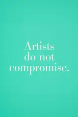 Haim Steinbach, Artists do not compromise, 2000, Farbserigrafie auf leichtem Karton