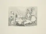Werner Tübke, Trauergäste, 1986, Kreidelithografie auf Hahnemühle (Wasserzeichen)