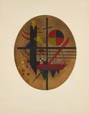 Wassily Kandinsky, Intime Mitteilung (Message intime), 1925, Farbradierung auf BFK RIVES (Wasserzeichen)