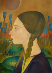 Emil van Hauth, Mädchenbildnis, 1923, Öl auf Holzplatte