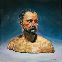 Ulrich Lamsfuß, "Johann Gregor von der Schardt, Self-portrait 1560-70. Germany. Polychromed terracotta, H. 9 in. (Michael Hall, Esq., New York)", 2011, Öl auf Leinwand