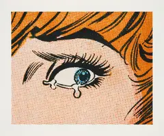 Anne Collier, Woman crying, Comic, 2020, Ditone-Print auf leichtem Karton