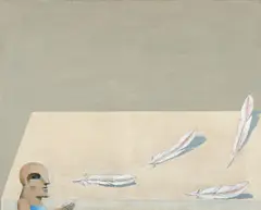 "Großes Federbild" by Horst Antes, 1975, Acryl auf Leinwand, sold Nov 2024
