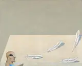 Horst Antes, "Großes Federbild", 1975, Acryl auf Leinwand