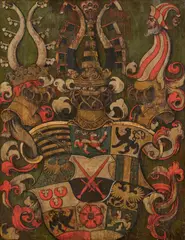 Deutsche Schule, Wappen der Herzöge von Sachsen, Wohl 16. Jh, Öl/Tempera (?) auf Holz
