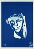 Markus Lüpertz, Mykenisches Lächeln (Ultracyan - Ultracyan hell), 1985/86/2013, Farbholzschnitt auf Bütten
