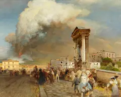 Oswald Achenbach, Der Ausbruch des Vesuvs, 1890, Öl auf Leinwand