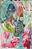 Jonathan Meese, "Das Krakelende Tintenfischwunder 'Joesey' hat den Ölprinzen den Tentakel 'Kunst' gekrault, wie Poseidonna's Guido Quiller..."
