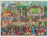 James Rizzi, München Football Fans, 2000, 3D-Farbserigrafie auf leichtem Karton