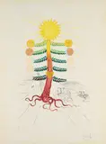 Soleil (Helianthus solifer) (Aus: Flordali (Flora Dalinae) by Salvador Dalí, 1968, Farbradierung auf Japan, sold Mar 2025