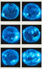 Katharina Sieverding, Die Sonne um Mitternacht schauen, 2019/21, Mappe mit 6 Inkjet-Prints auf Karton. In originaler Mappe