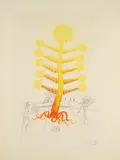 Soleil (Helianthus solifer) (Aus: FlorDalí (Flora Dalinae)) by Salvador Dalí, 1968, Radierung und Pochoir auf Japan, sold Mar 2025