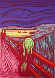 Andy Warhol, The Scream (after Munch), 2018, Farbserigrafie auf Karton