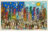 James Rizzi, Make Friends with Life and People, 1996, 3D-Farbserigrafie auf leichtem Karton