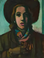 Modeste Zur Nedden, Selbstporträt, Wohl 1930er/1940er-Jahre, Öl auf Holz