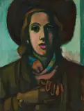 Modeste Zur Nedden, Selbstporträt, Wohl 1930er/1940er-Jahre, Öl auf Holz