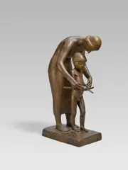 Venus und Amor by Gerhard Marcks, 1952 (Entwurf), Bronze, braun patiniert, sold Nov 2024