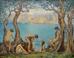 Herbert Rolf Schlegel, "Die Hesperiden", Wohl 2. Hälfte 1920er Jahre, Öl auf Leinwand