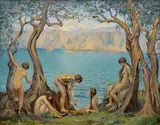 Herbert Rolf Schlegel, "Die Hesperiden", Wohl 2. Hälfte 1920er Jahre, Öl auf Leinwand