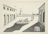 Giorgio de Chirico, Piazza d'Italia, 1970er, Lithografie auf Bütten