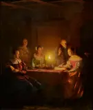 Petrus van Schendel, Die Schreiberin, Um 1839, Öl auf Holz