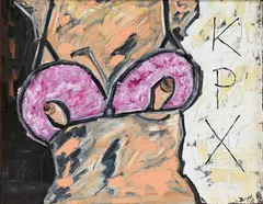 "KPX" by Werner Büttner, 1982, Öl auf Leinwand, sold Nov 2024
