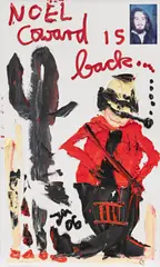 Jonathan Meese, "Noel Coward is back XIII", 2006, Öl und Fotografie, collagiert auf Leinwand