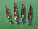 Tin Tun Hlaing, Boats, 1999, Acryl auf Leinwand