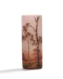 Cristallerie Daum, Kleine Vase mit Birkendekor