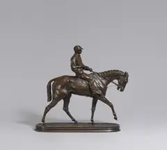 Jockey auf seinem Pferd by Pierre-Jules Mêne, Bronze, mittelbraun patiniert, sold Jan 2025