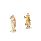 Kpm, Kleine Figur der Minerva und Allegorie mit Griffel und Beutel, Porzellan, farbig staffiert