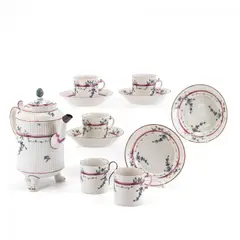 Ludwigsburg, Kleines Kaffeeservice mit Blumendekor, 1762-1793, Porzellan, farbig staffiert
