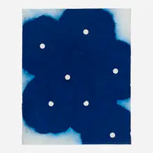 Donald Sultan, Seven Blue Flowers, 1999, conté crayon on paper