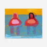 Summer Dunking by Katherine Bradford, 2022, acrylic on canvas, sold Jun 2023