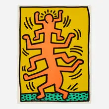 Keith Haring, Plate No. 1 (from the Growing suite), 1988, screenprint in colors on Lenox Museum Board