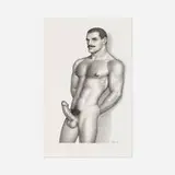 Untitled (Portrait of Terence L. Rohrer) by Tom of Finland, 1984, graphite on paper, sold Jun 2023