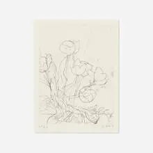 Tulips by Richard Diebenkorn, 1989, soft-ground etching on Rives, sold Apr 2023