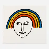 Alexander Calder, Untitled (from Le sacrilège d'Alan Kent suite), 1976, aquatint in colors on BFK Rives