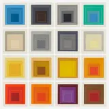 Josef Albers, White Line Squares sample portfolio, 1966, lithograph in colors, embossing