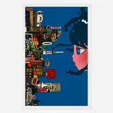 Aya Takano, We, Human Race Made This Structure, 2021, archival pigment print with screenprinted elements on Somerset Satin 330 gsm