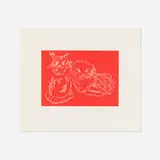 Ai Weiwei & Ai Lao, Cats (Red), 2022, screenprint on Saunders Waterford 300 gsm
